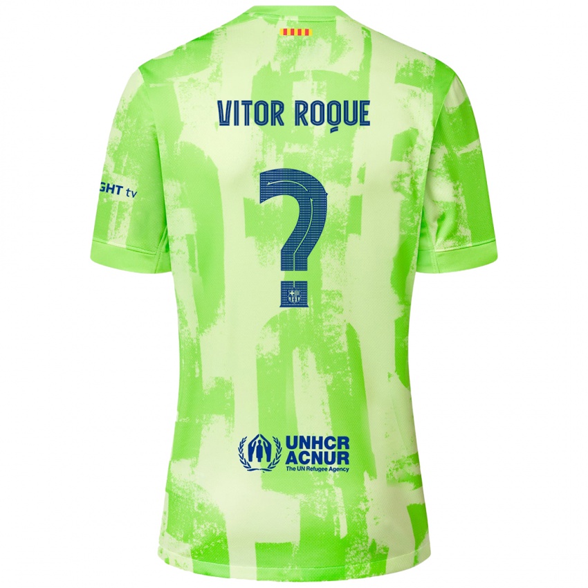 Bambino Maglia Vitor Roque #8 Lime Kit Gara Third 2024/25 Maglietta