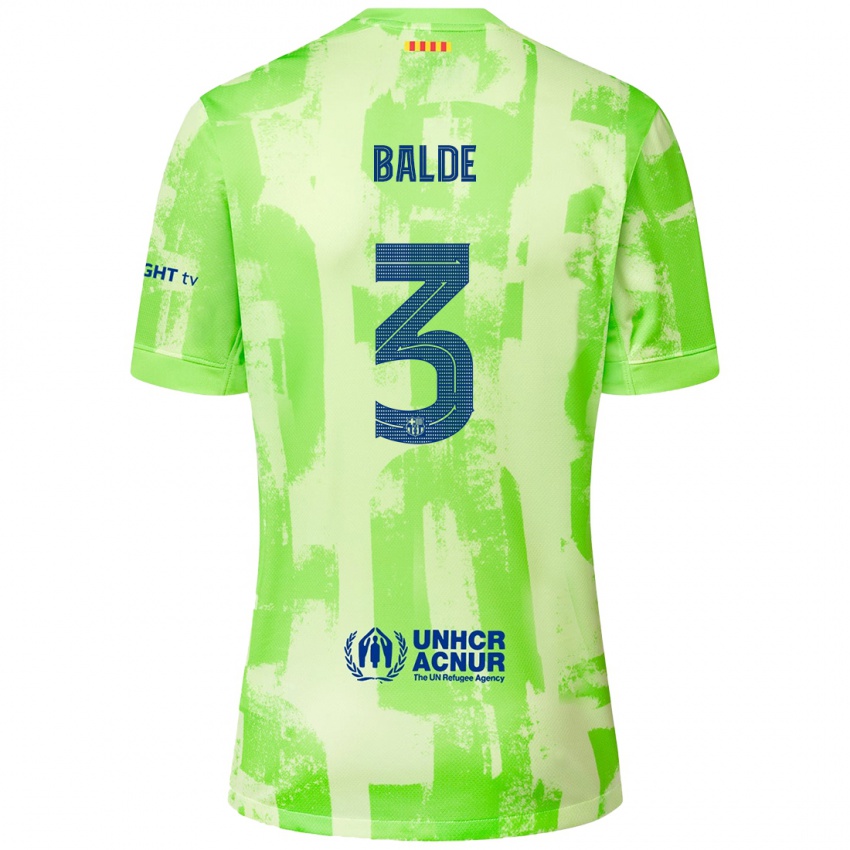 Bambino Maglia Alejandro Balde #3 Lime Kit Gara Third 2024/25 Maglietta