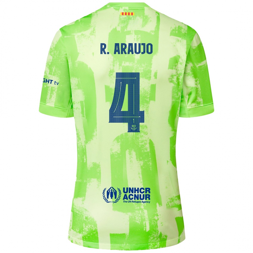 Bambino Maglia Ronald Araujo #4 Lime Kit Gara Third 2024/25 Maglietta