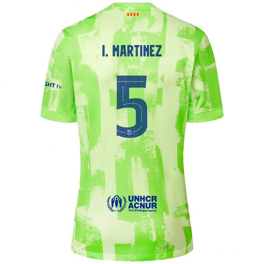 Bambino Maglia Iñigo Martínez #5 Lime Kit Gara Third 2024/25 Maglietta