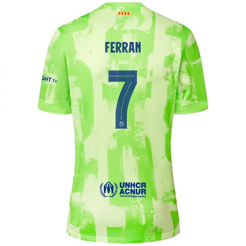 Bambino Maglia Ferran Torres #7 Lime Kit Gara Third 2024/25 Maglietta