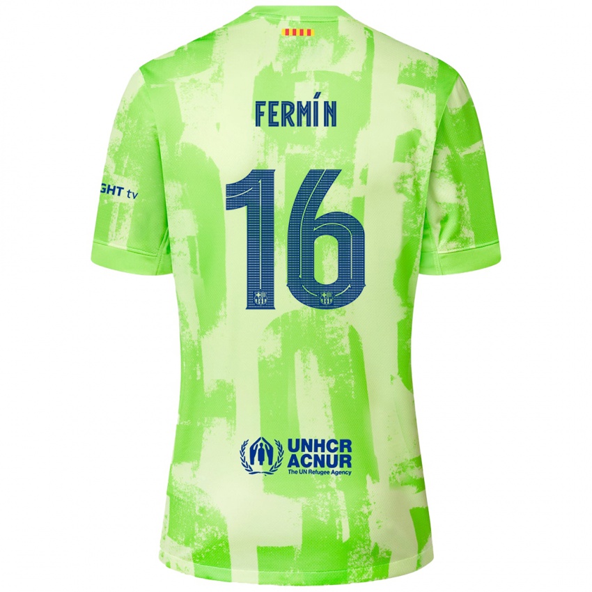 Bambino Maglia Fermin Lopez #16 Lime Kit Gara Third 2024/25 Maglietta