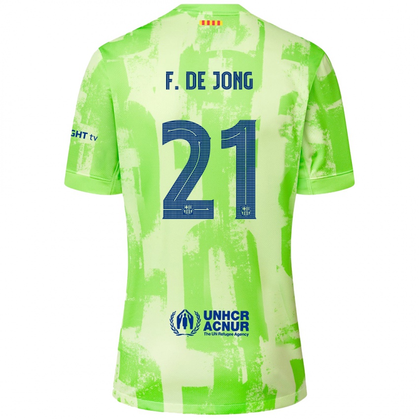 Bambino Maglia Frenkie De Jong #21 Lime Kit Gara Third 2024/25 Maglietta