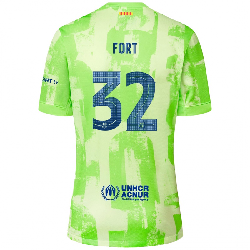 Bambino Maglia Héctor Fort #32 Lime Kit Gara Third 2024/25 Maglietta