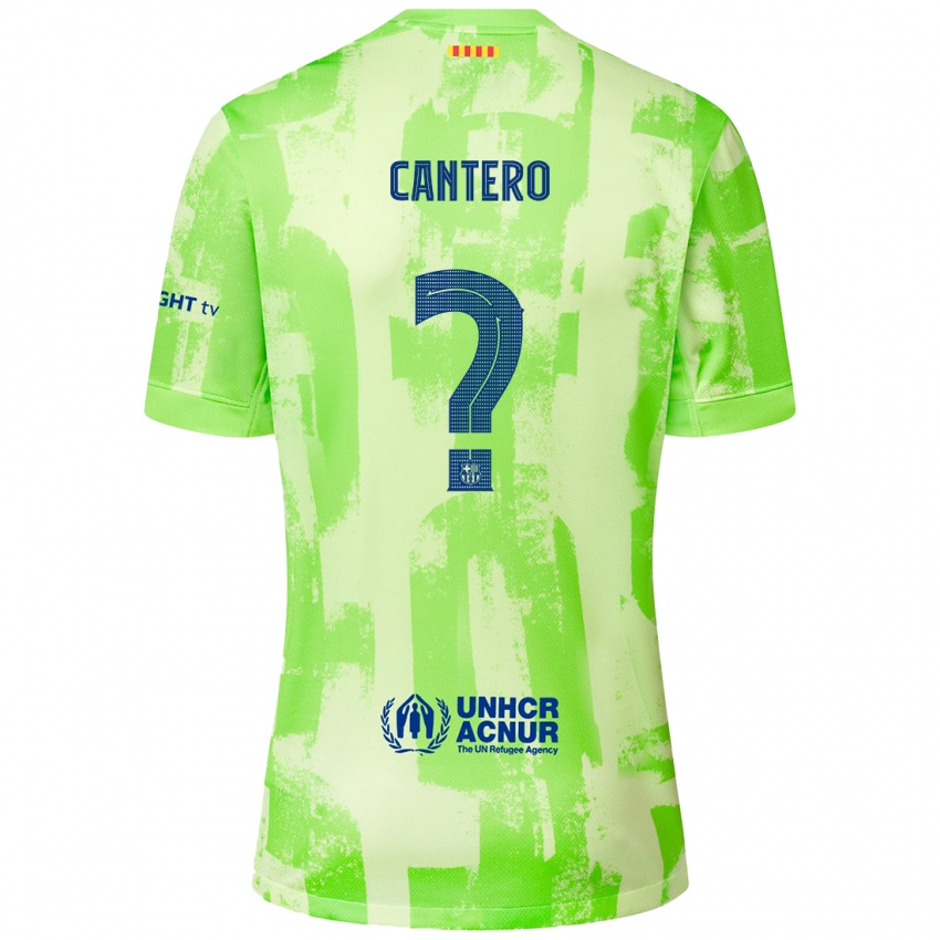 Bambino Maglia Rubén Cantero #0 Lime Kit Gara Third 2024/25 Maglietta