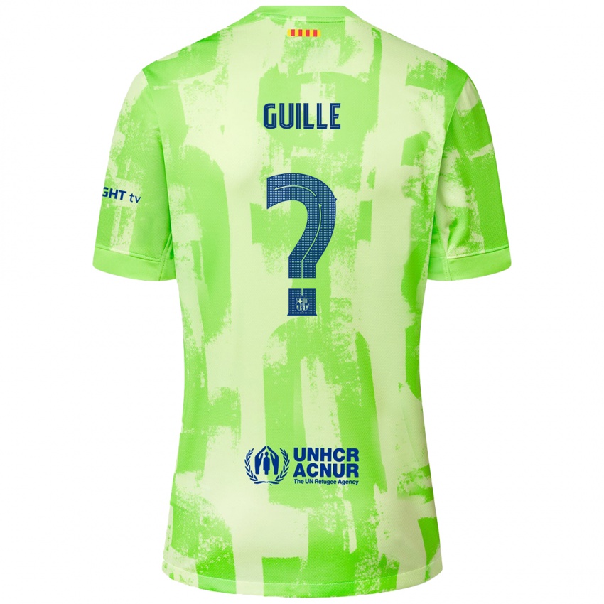 Bambino Maglia Guille Fernández #0 Lime Kit Gara Third 2024/25 Maglietta