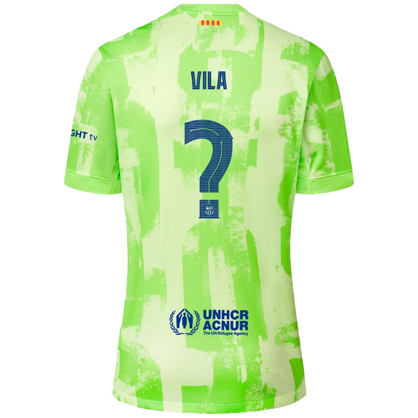 Bambino Maglia Manu Vila #0 Lime Kit Gara Third 2024/25 Maglietta