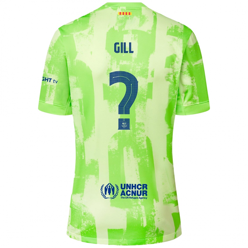 Bambino Maglia Adrian Gill #0 Lime Kit Gara Third 2024/25 Maglietta