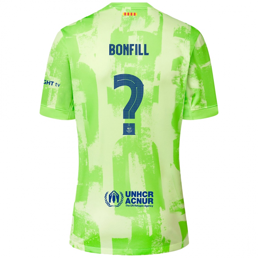 Bambino Maglia Max Bonfill #0 Lime Kit Gara Third 2024/25 Maglietta