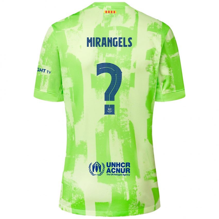 Bambino Maglia Xavi Miràngels #0 Lime Kit Gara Third 2024/25 Maglietta