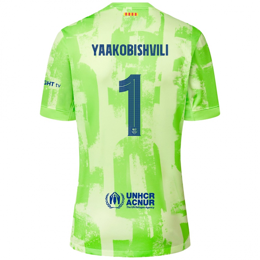 Bambino Maglia Áron Yaakobishvili #1 Lime Kit Gara Third 2024/25 Maglietta