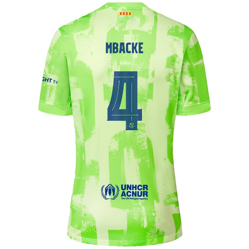 Bambino Maglia Mamadou Mbacke #4 Lime Kit Gara Third 2024/25 Maglietta