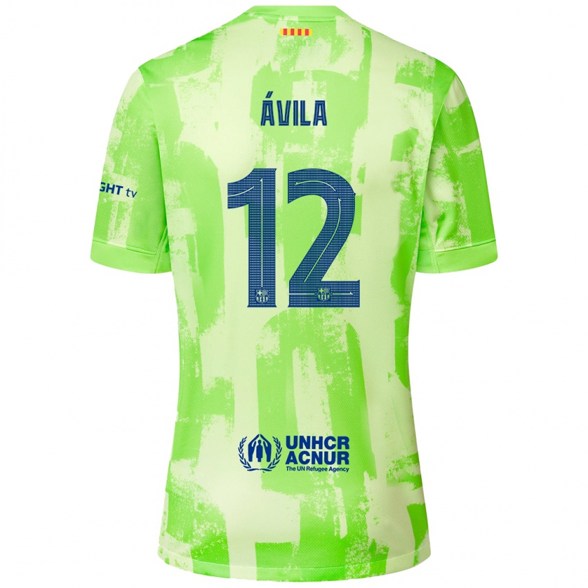 Bambino Maglia Dani Ávila #12 Lime Kit Gara Third 2024/25 Maglietta