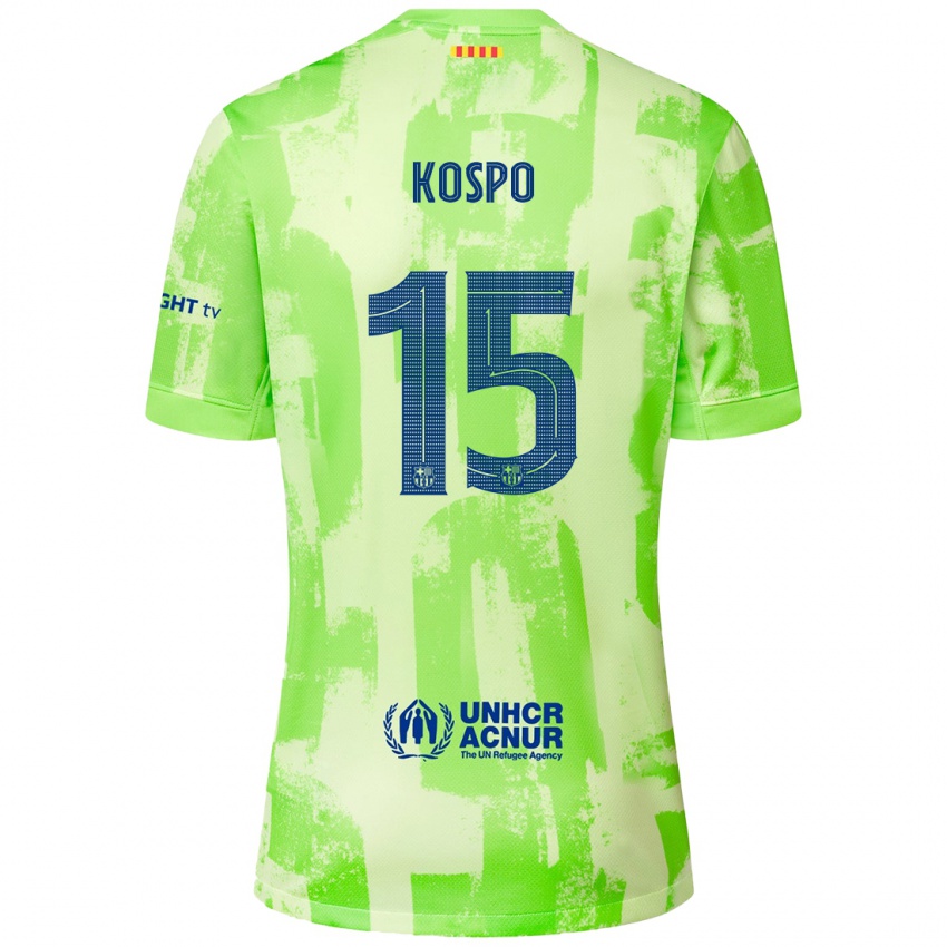 Bambino Maglia Eman Kospo #15 Lime Kit Gara Third 2024/25 Maglietta