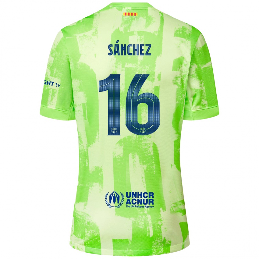 Bambino Maglia Edu Sánchez #16 Lime Kit Gara Third 2024/25 Maglietta