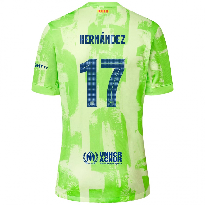 Bambino Maglia Juan Hernández #17 Lime Kit Gara Third 2024/25 Maglietta