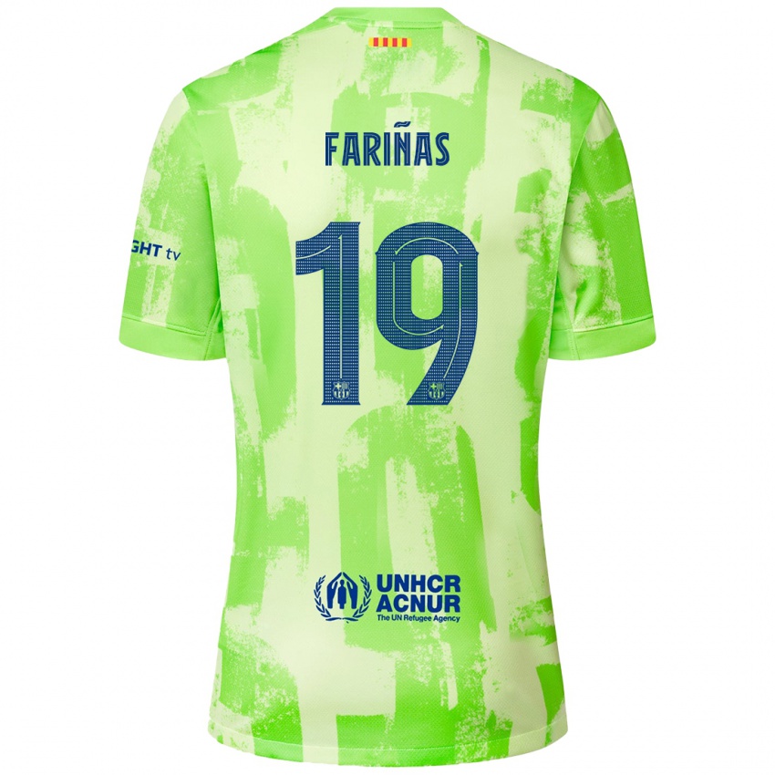 Bambino Maglia Brian Fariñas #19 Lime Kit Gara Third 2024/25 Maglietta