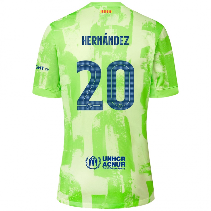 Bambino Maglia Unai Hernández #20 Lime Kit Gara Third 2024/25 Maglietta