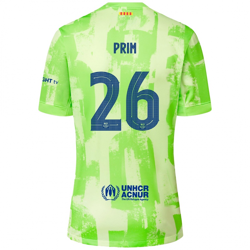 Bambino Maglia Pau Prim #26 Lime Kit Gara Third 2024/25 Maglietta