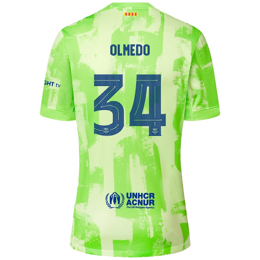 Bambino Maglia Alexis Olmedo #34 Lime Kit Gara Third 2024/25 Maglietta