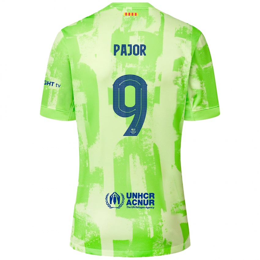 Bambino Maglia Ewa Pajor #9 Lime Kit Gara Third 2024/25 Maglietta