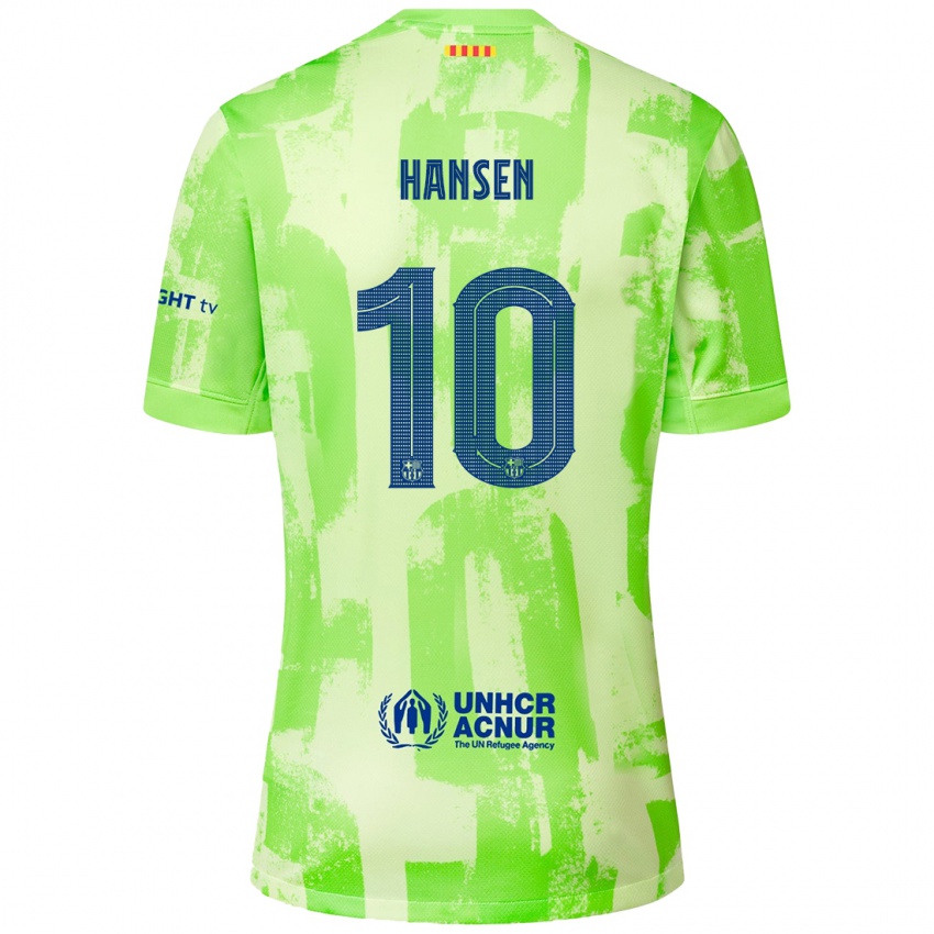 Bambino Maglia Caroline Graham Hansen #10 Lime Kit Gara Third 2024/25 Maglietta