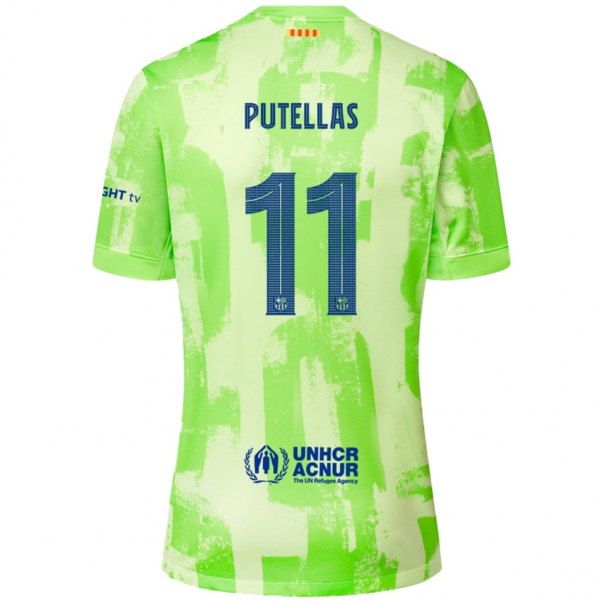 Bambino Maglia Alexia Putellas #11 Lime Kit Gara Third 2024/25 Maglietta