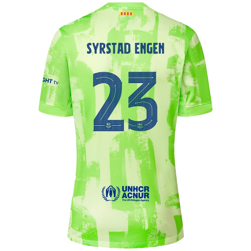 Bambino Maglia Ingrid Syrstad Engen #23 Lime Kit Gara Third 2024/25 Maglietta