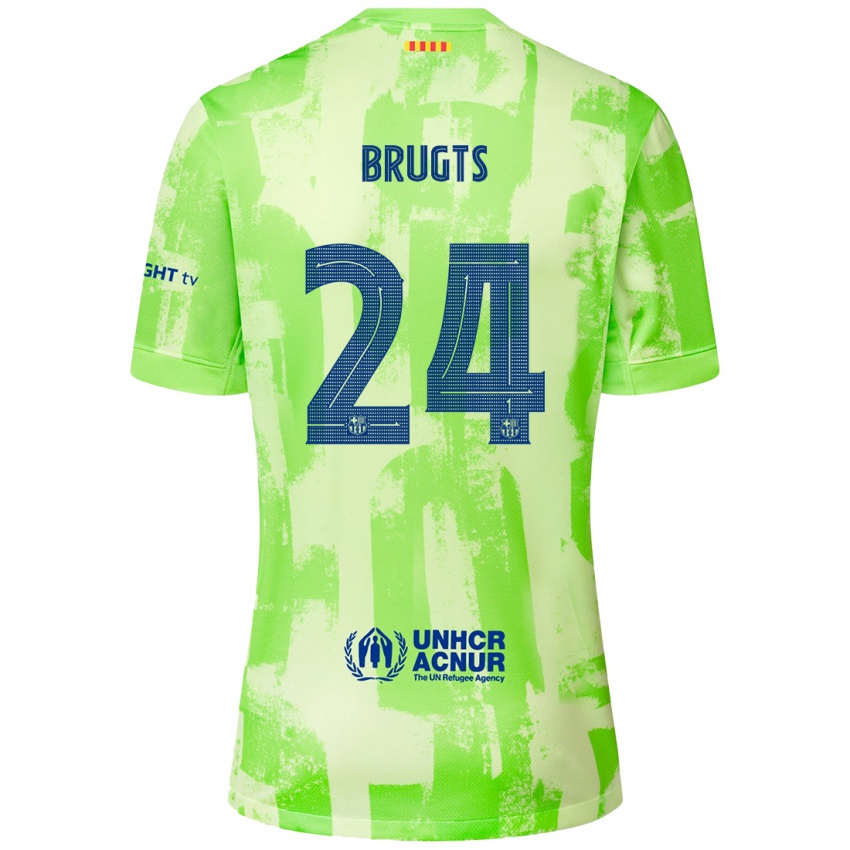 Bambino Maglia Esmee Brugts #24 Lime Kit Gara Third 2024/25 Maglietta