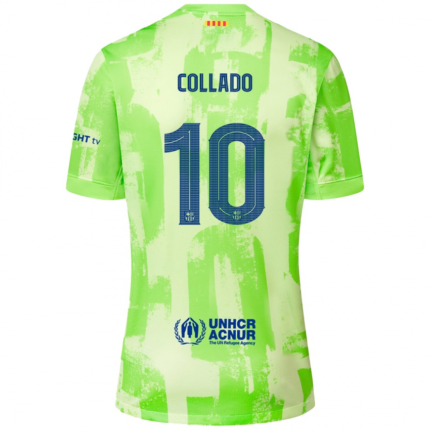 Bambino Maglia Alex Collado #10 Lime Kit Gara Third 2024/25 Maglietta