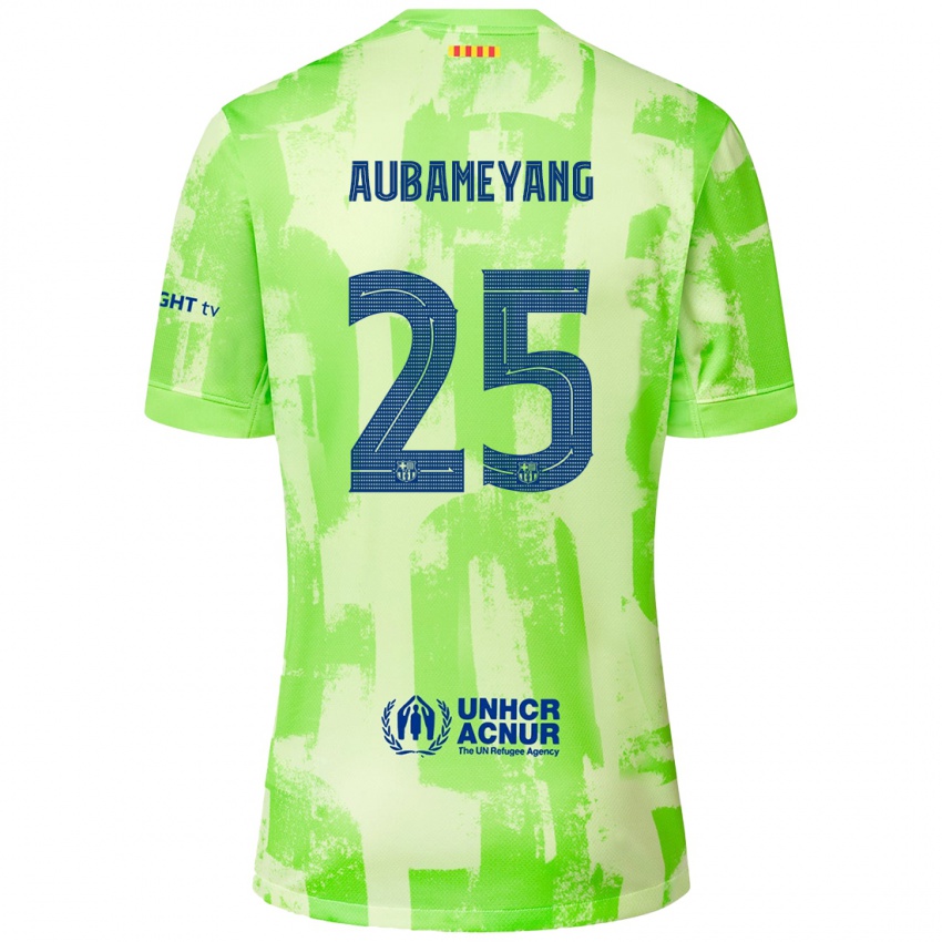 Bambino Maglia Pierre Emerick Aubameyang #25 Lime Kit Gara Third 2024/25 Maglietta