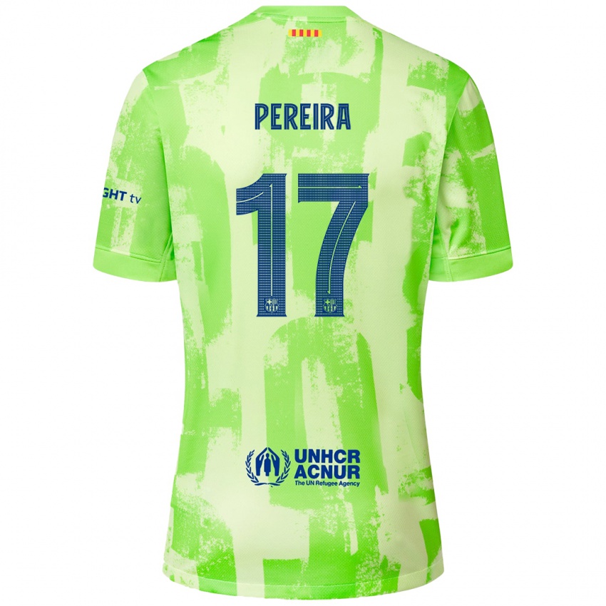 Bambino Maglia Andrea Pereira #17 Lime Kit Gara Third 2024/25 Maglietta