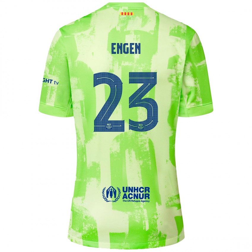 Bambino Maglia Ingrid Engen #23 Lime Kit Gara Third 2024/25 Maglietta