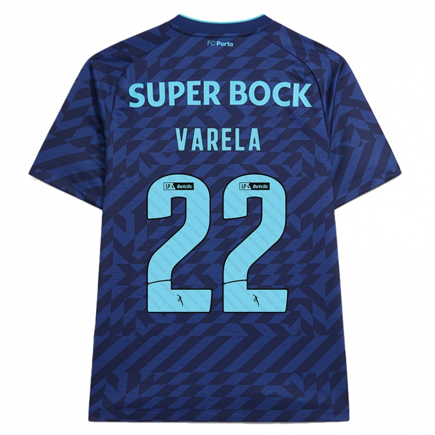 Bambino Maglia Alan Varela #22 Blu Navy Kit Gara Third 2024/25 Maglietta