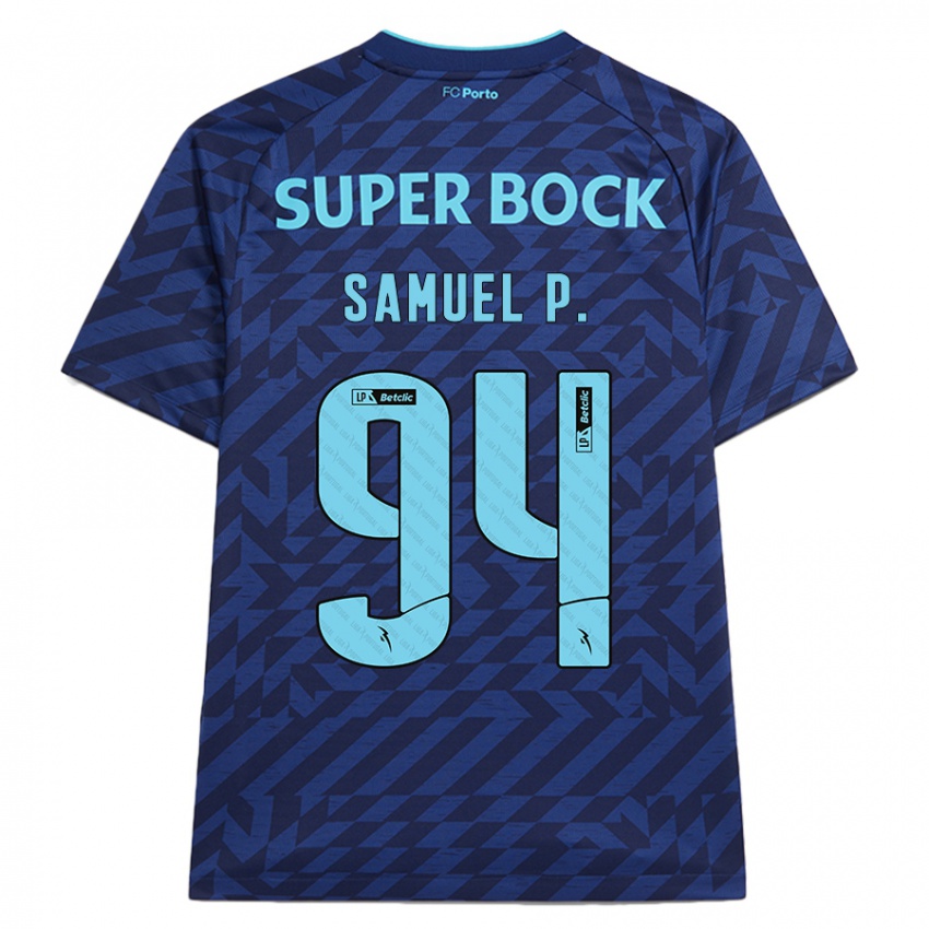 Bambino Maglia Samuel Portugal #94 Blu Navy Kit Gara Third 2024/25 Maglietta