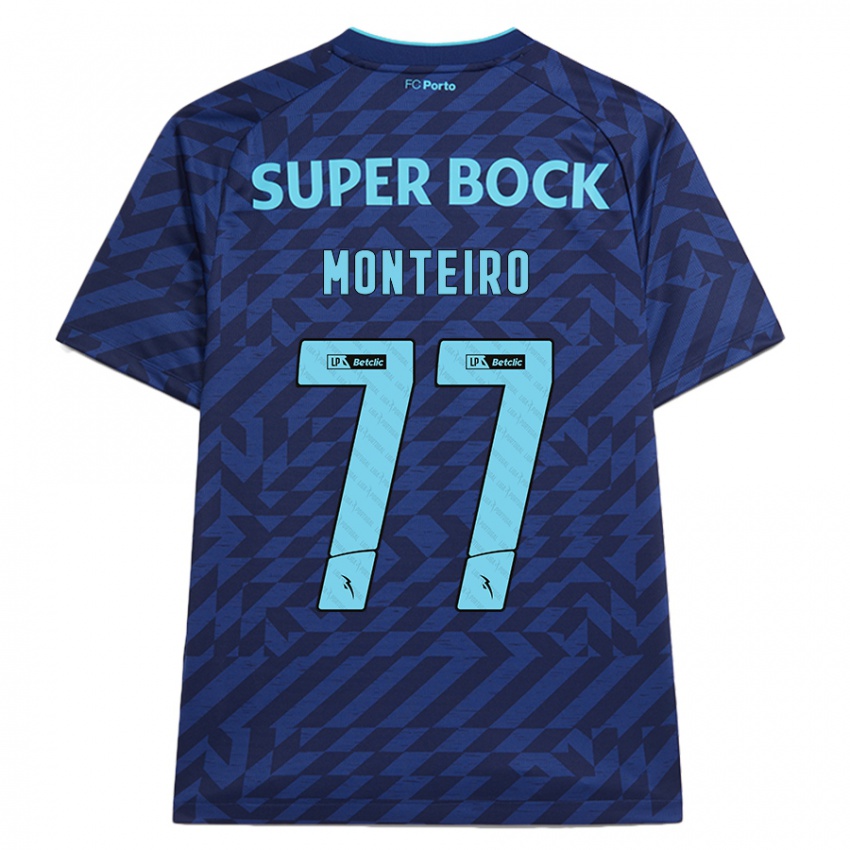 Bambino Maglia Rui Monteiro #77 Blu Navy Kit Gara Third 2024/25 Maglietta