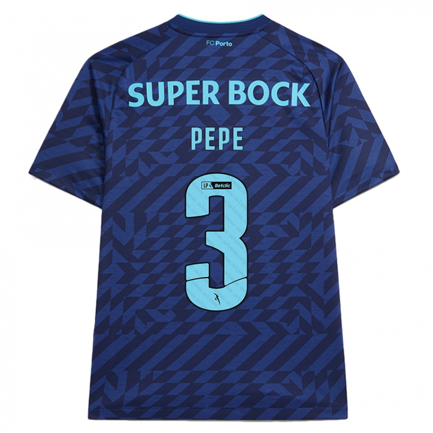 Bambino Maglia Pepe #3 Blu Navy Kit Gara Third 2024/25 Maglietta