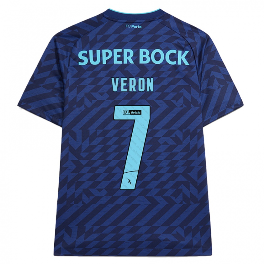 Bambino Maglia Gabriel Veron #7 Blu Navy Kit Gara Third 2024/25 Maglietta