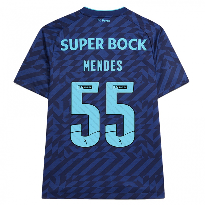 Bambino Maglia João Mendes #55 Blu Navy Kit Gara Third 2024/25 Maglietta