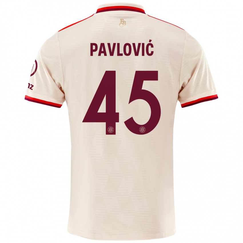 Bambino Maglia Aleksandar Pavlovic #45 Lino Kit Gara Third 2024/25 Maglietta