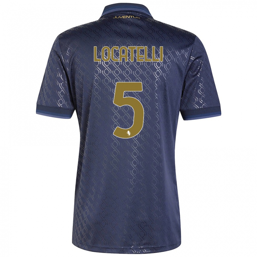 Bambino Maglia Manuel Locatelli #5 Blu Navy Kit Gara Third 2024/25 Maglietta