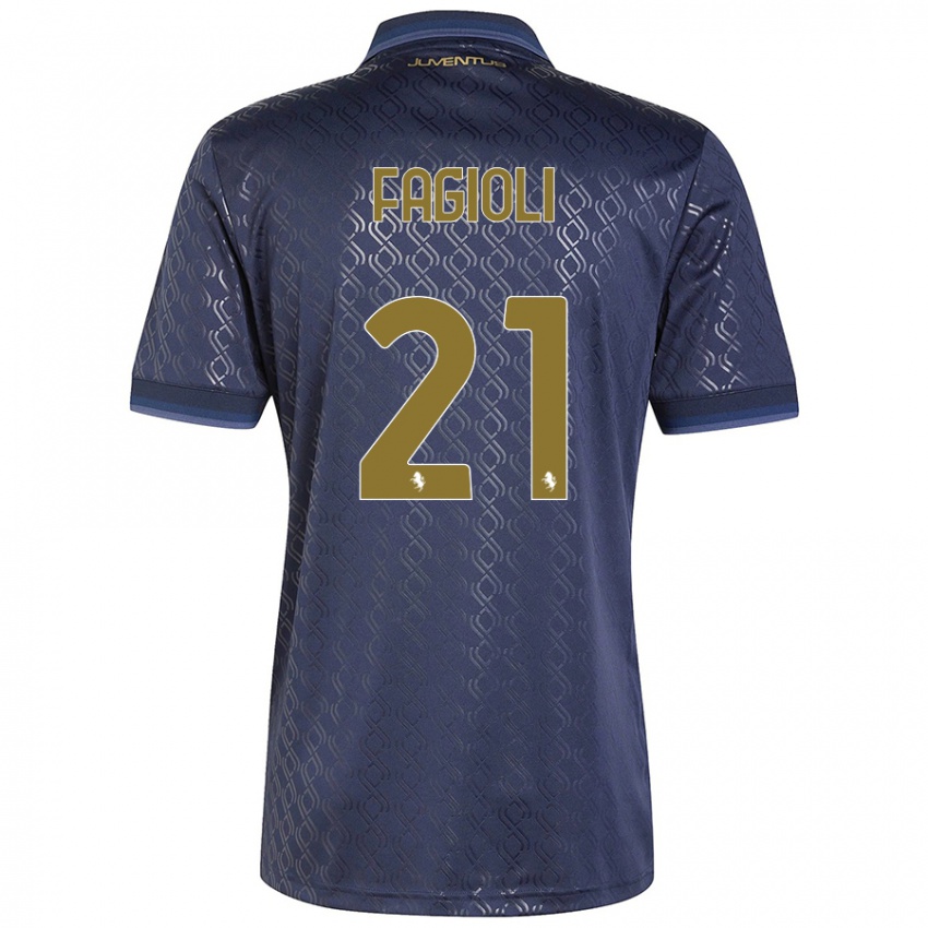 Bambino Maglia Nicolo Fagioli #21 Blu Navy Kit Gara Third 2024/25 Maglietta