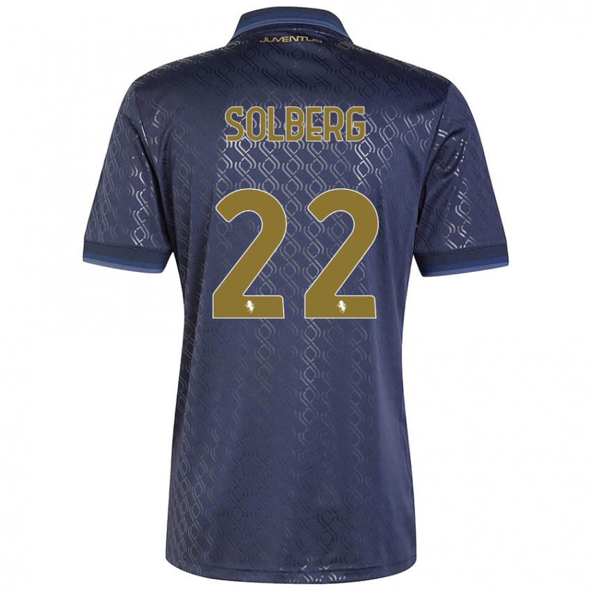 Bambino Maglia Elias Solberg #22 Blu Navy Kit Gara Third 2024/25 Maglietta