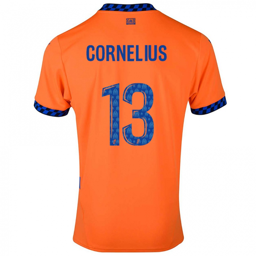 Bambino Maglia Derek Cornelius #13 Arancione Blu Scuro Kit Gara Third 2024/25 Maglietta