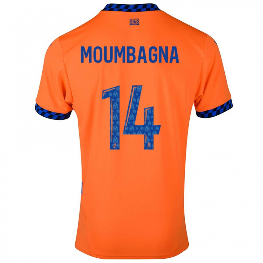 Bambino Maglia Faris Moumbagna #14 Arancione Blu Scuro Kit Gara Third 2024/25 Maglietta