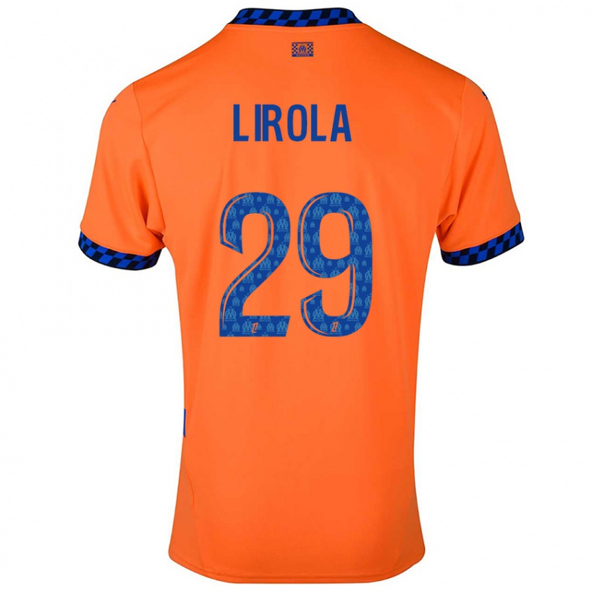 Bambino Maglia Pol Lirola #29 Arancione Blu Scuro Kit Gara Third 2024/25 Maglietta