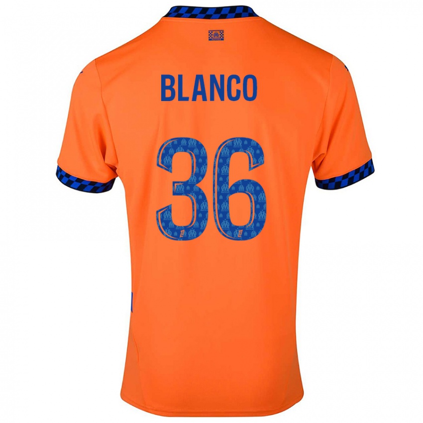 Bambino Maglia Ruben Blanco #36 Arancione Blu Scuro Kit Gara Third 2024/25 Maglietta