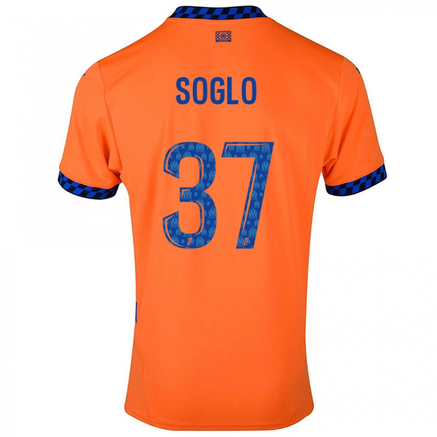 Bambino Maglia Emran Soglo #37 Arancione Blu Scuro Kit Gara Third 2024/25 Maglietta