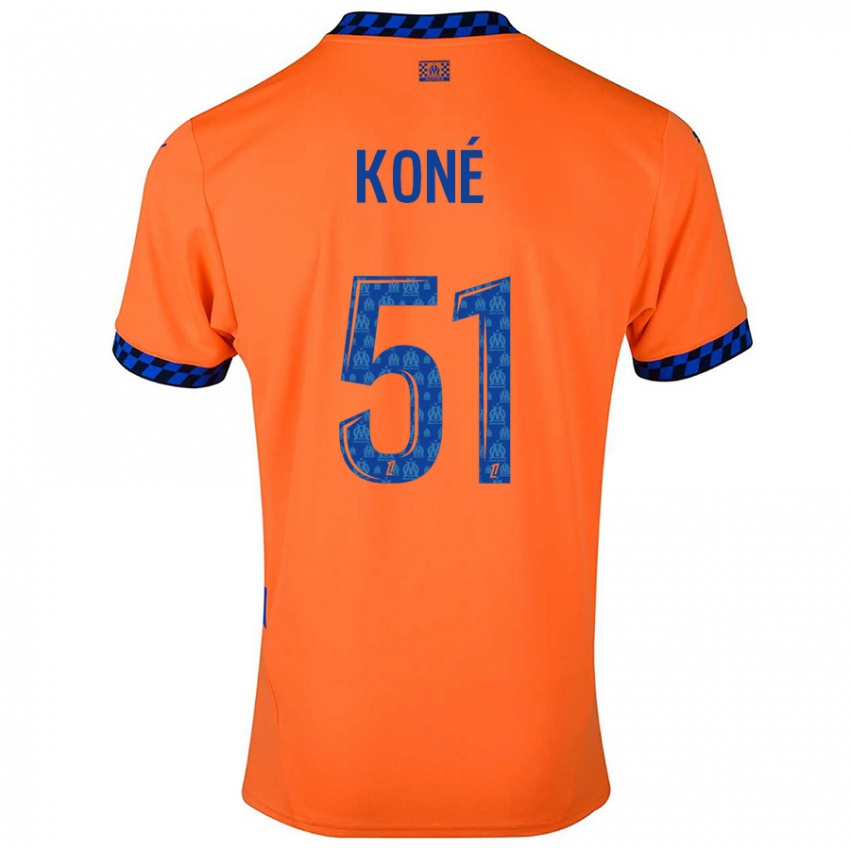 Bambino Maglia Ismaël Koné #51 Arancione Blu Scuro Kit Gara Third 2024/25 Maglietta