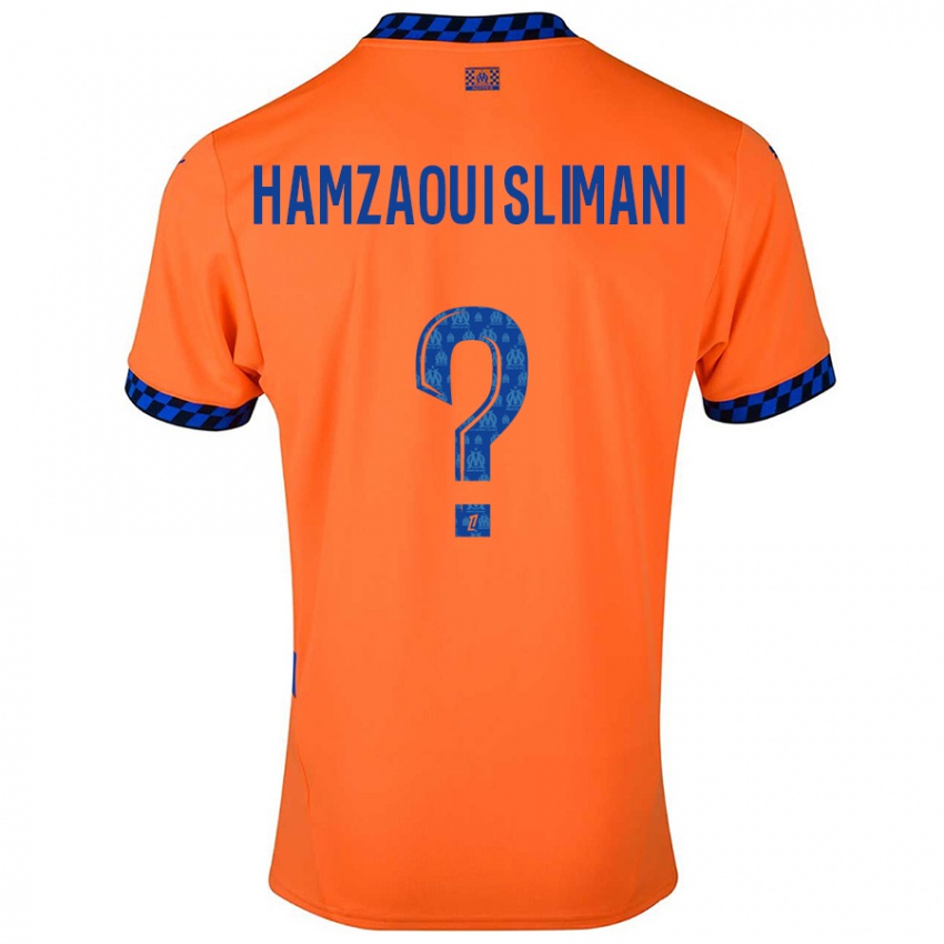 Bambino Maglia Hilan Hamzaoui Slimani #0 Arancione Blu Scuro Kit Gara Third 2024/25 Maglietta